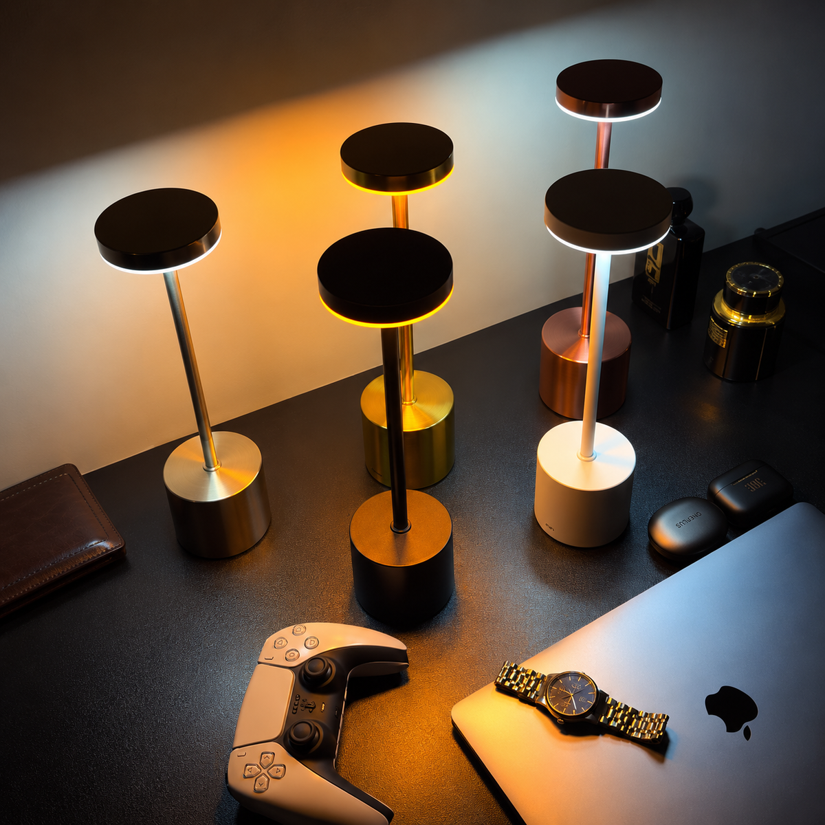 LumaNest AuraGlow Rechargeable Touch LED Table Lamp – 3 Light Modes