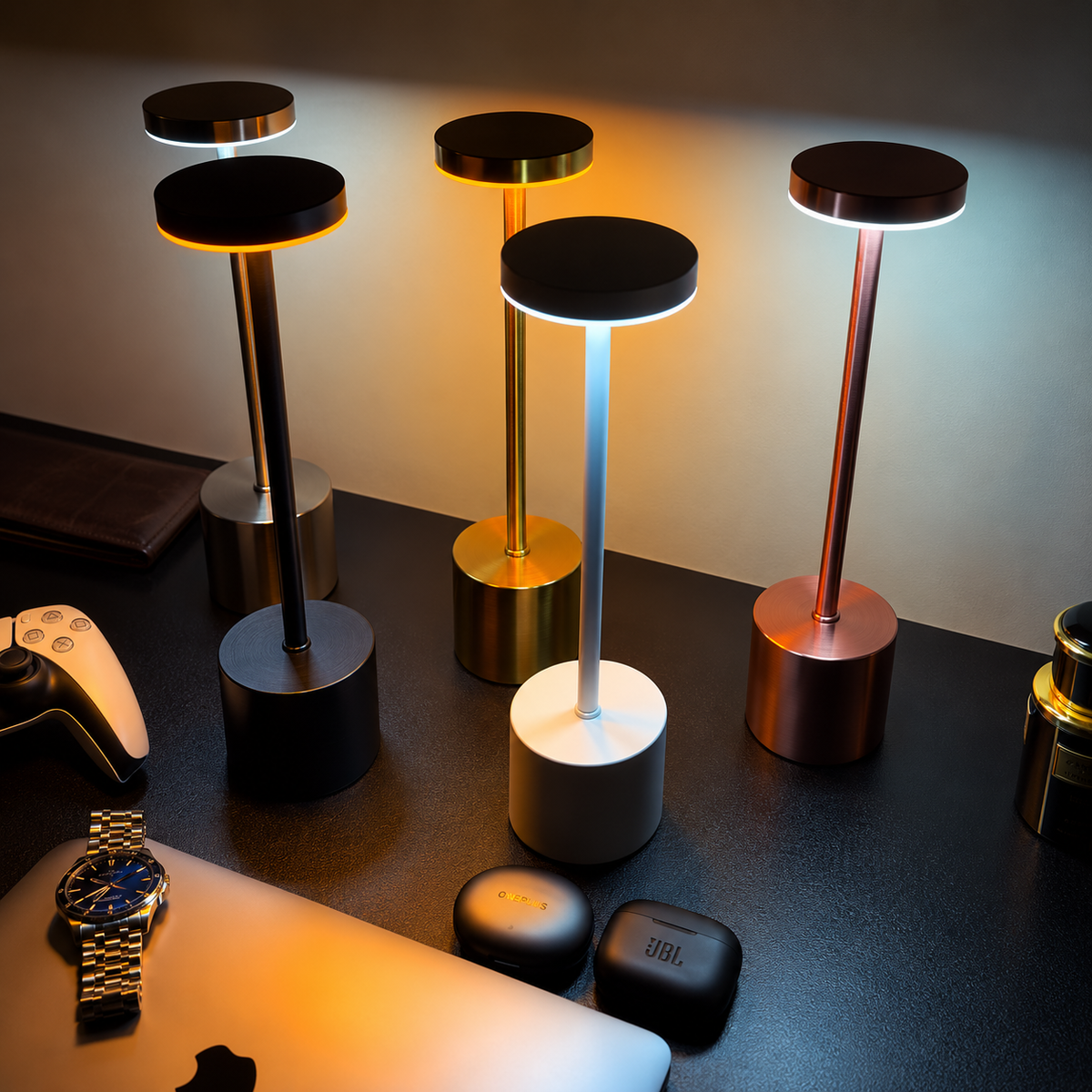 LumaNest AuraGlow Rechargeable Touch LED Table Lamp – 3 Light Modes