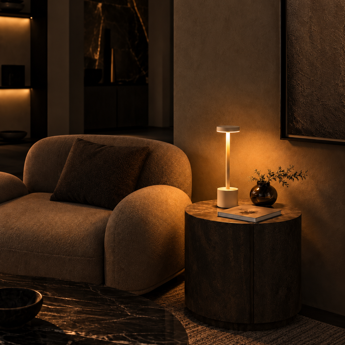 LumaNest AuraGlow Rechargeable Touch LED Table Lamp – 3 Light Modes