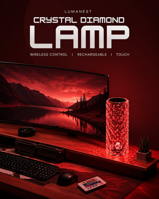 LumaNest Crystal Diamond Table Lamp