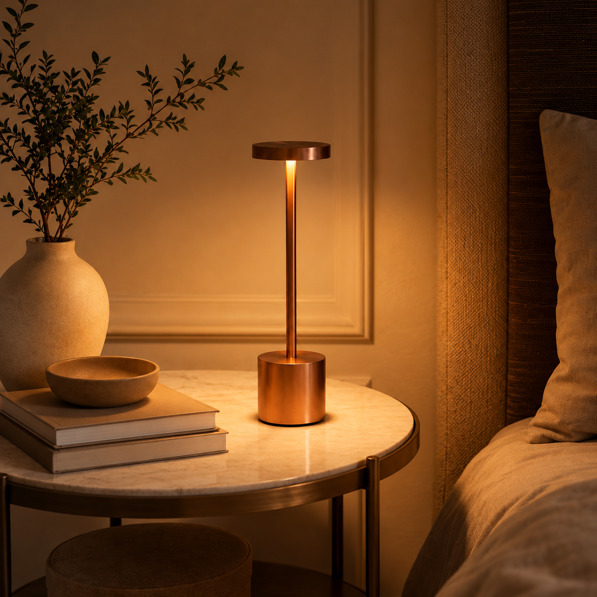 LumaNest AuraGlow Rechargeable Touch LED Table Lamp – 3 Light Modes