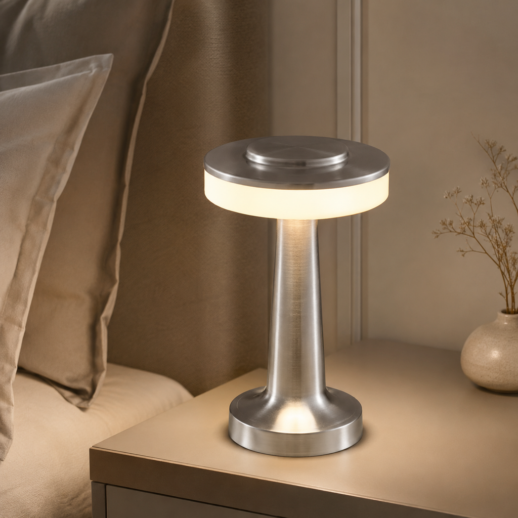 LumaNest HaloGlow Rechargeable Cordless LED Table Lamp – 3 Light Modes