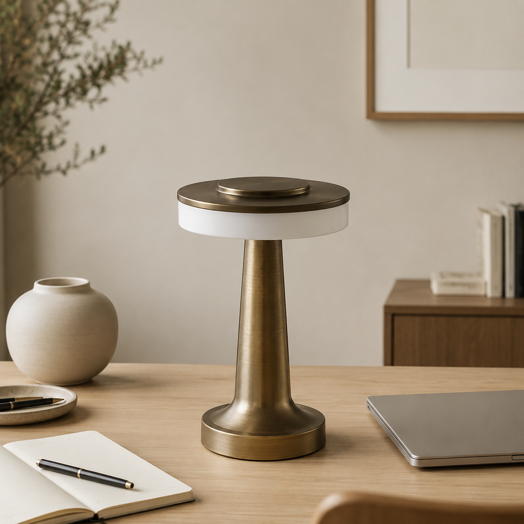 LumaNest HaloGlow Rechargeable Cordless LED Table Lamp – 3 Light Modes