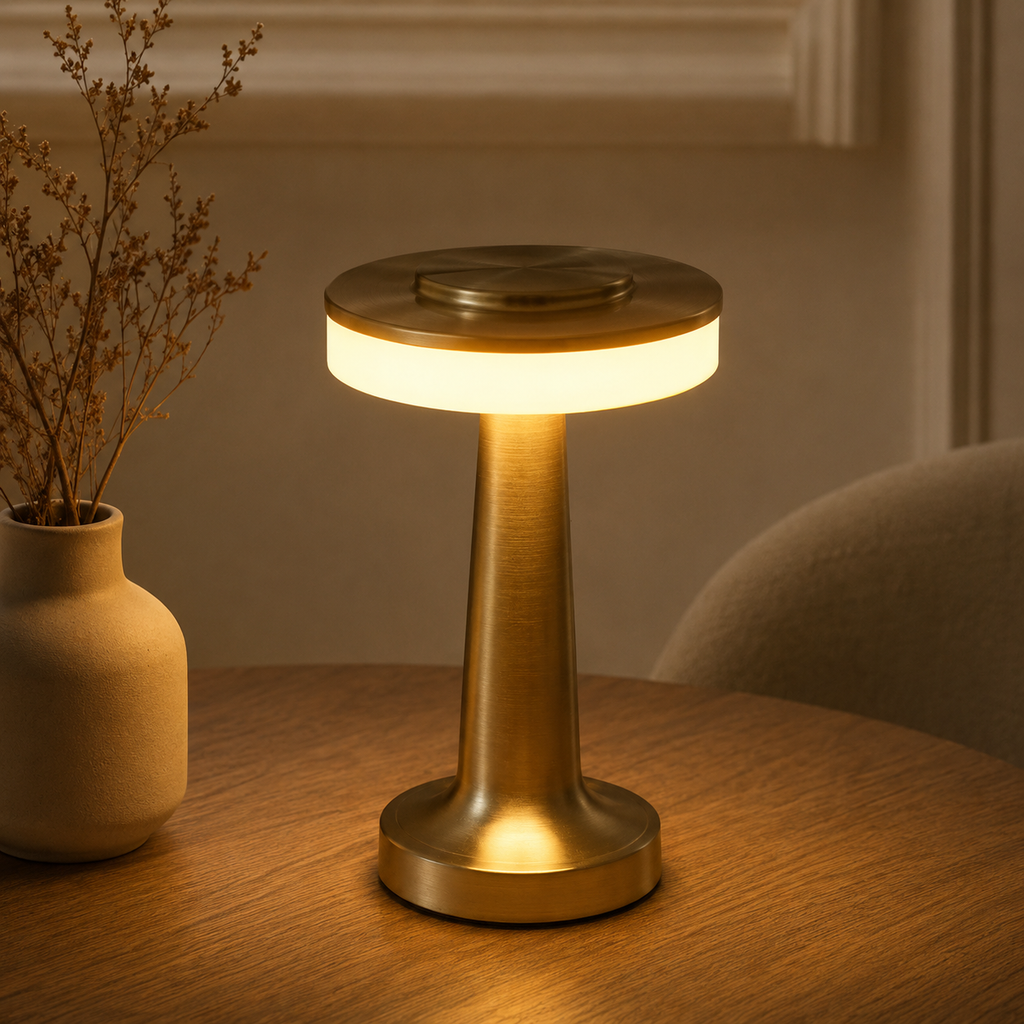 LumaNest HaloGlow Rechargeable Cordless LED Table Lamp – 3 Light Modes