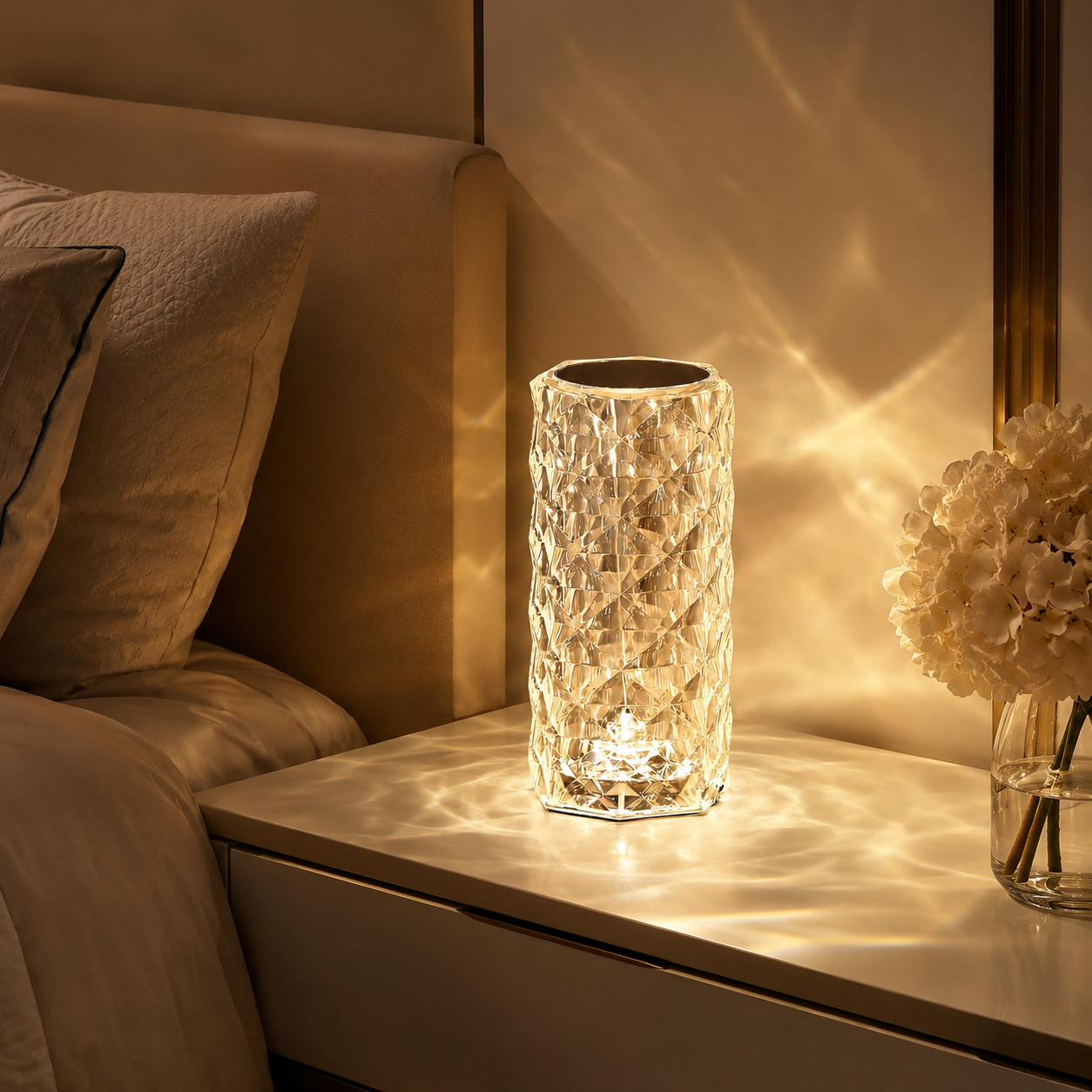 LumaNest Crystal Diamond Table Lamp