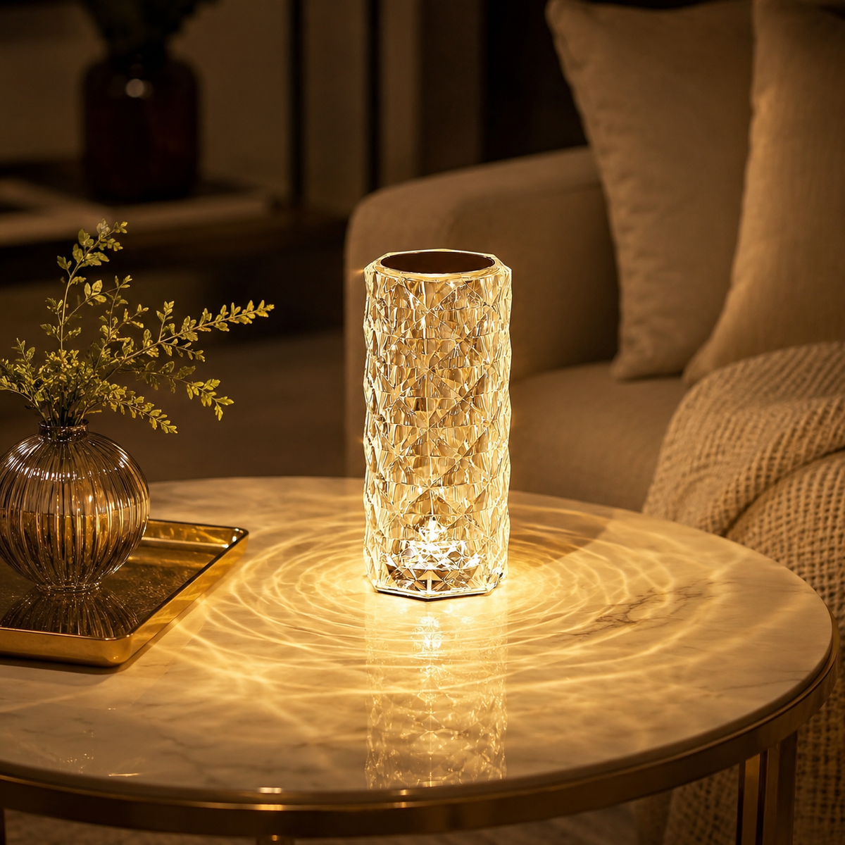LumaNest Crystal Diamond Table Lamp