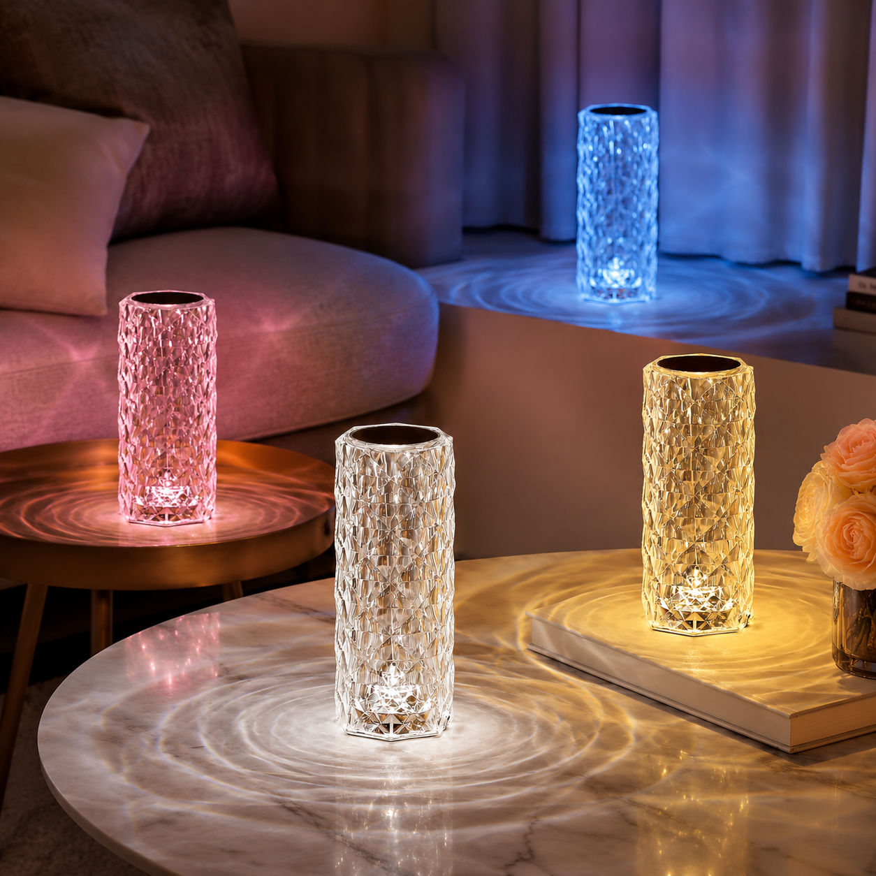 LumaNest Crystal Diamond Table Lamp