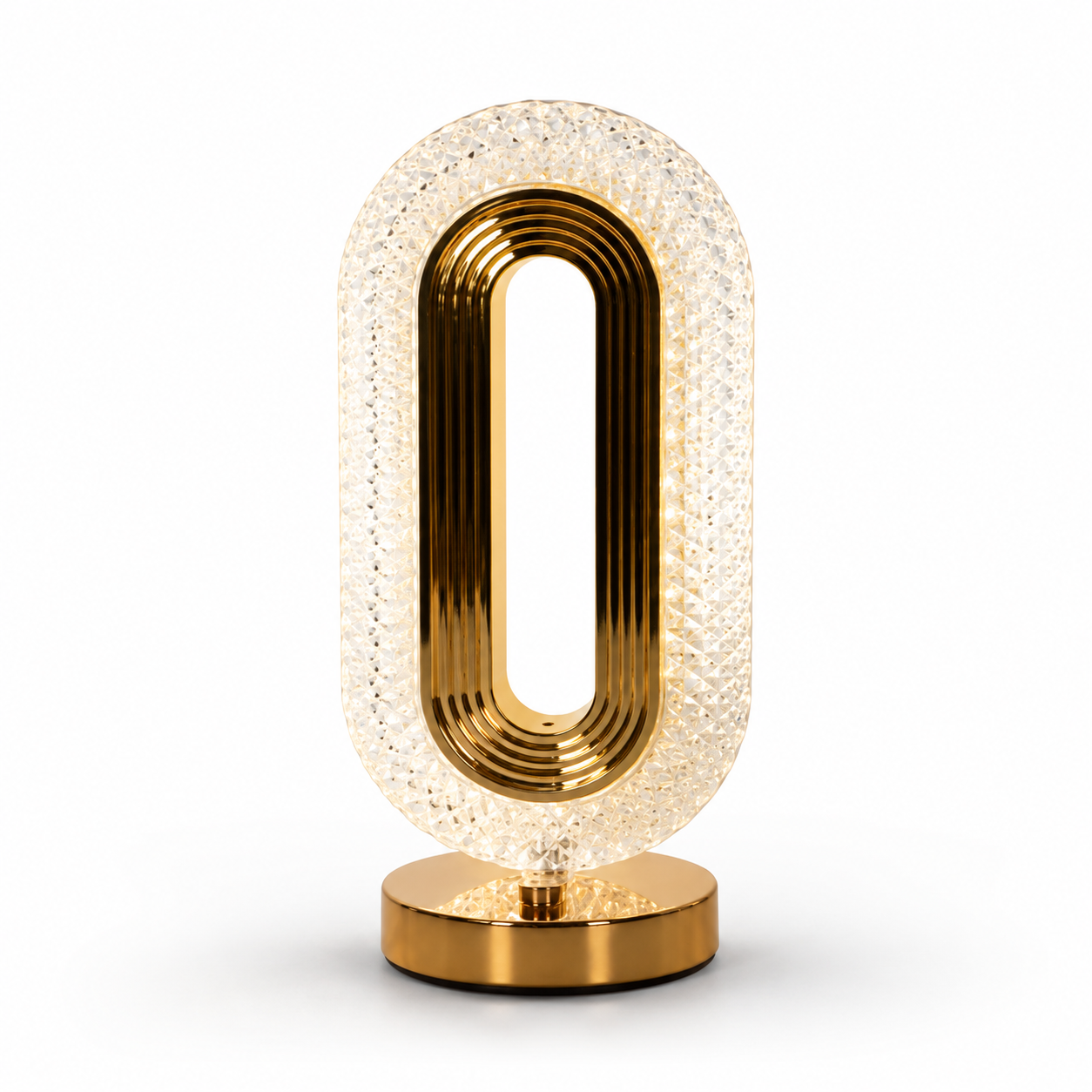 LumaNest Oval Crystal Table Lamp – 3 Light Modes