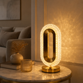 LumaNest Oval Crystal Table Lamp – 3 Light Modes