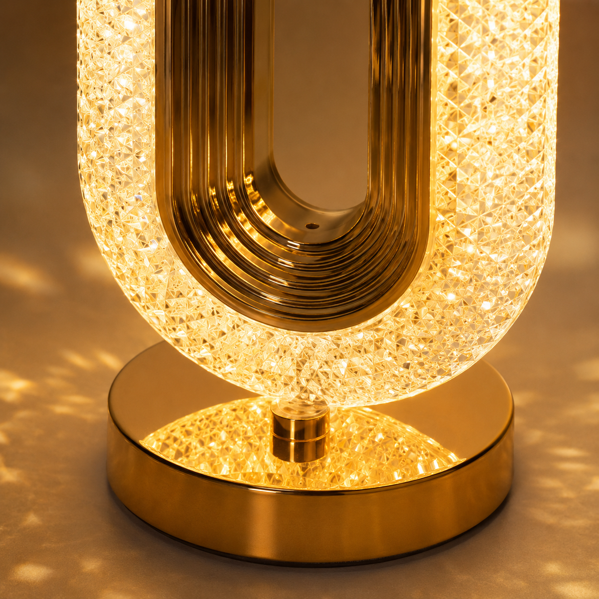 LumaNest Oval Crystal Table Lamp – 3 Light Modes