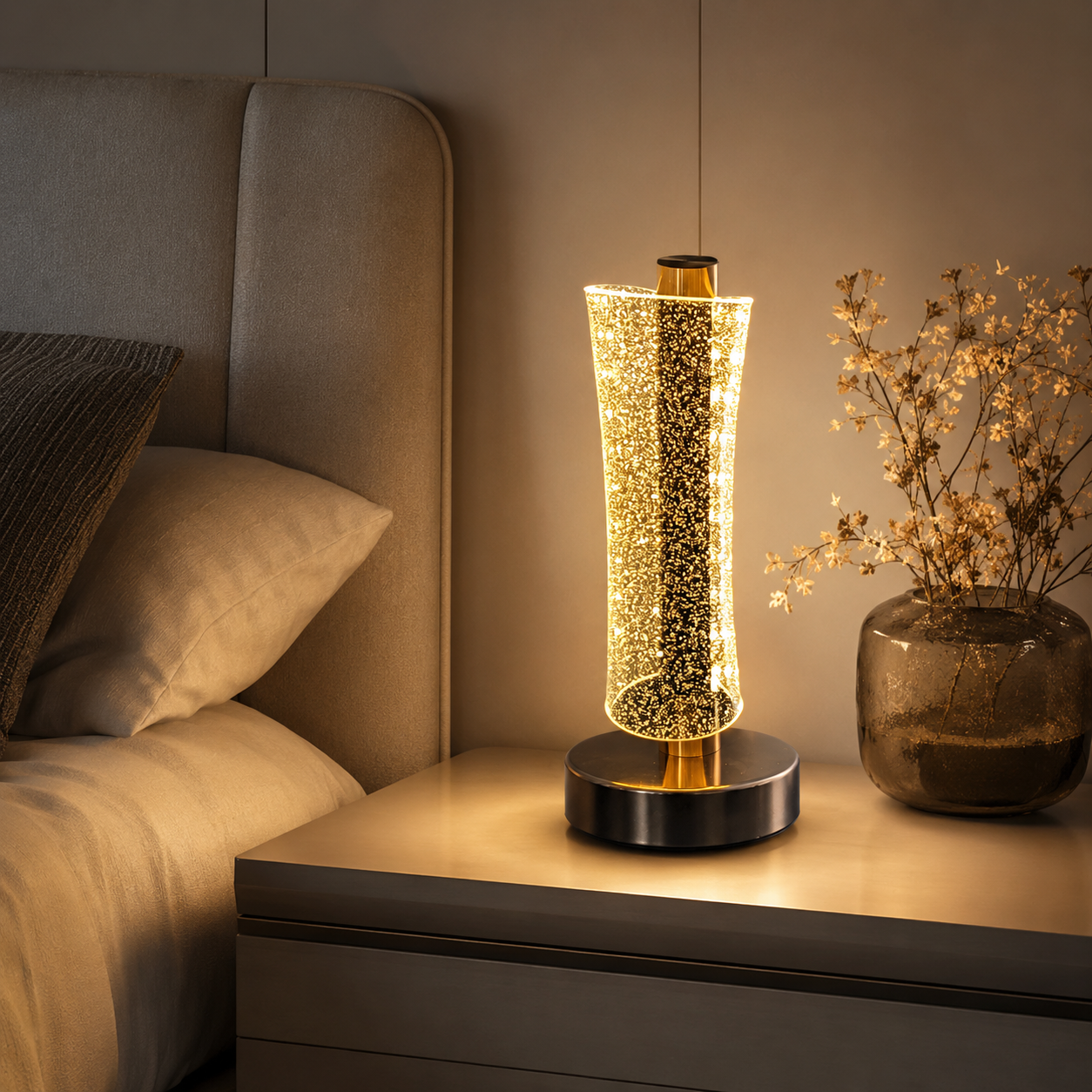 LumaNest Modern LED Crystal Table Lamp – 3 Light Modes