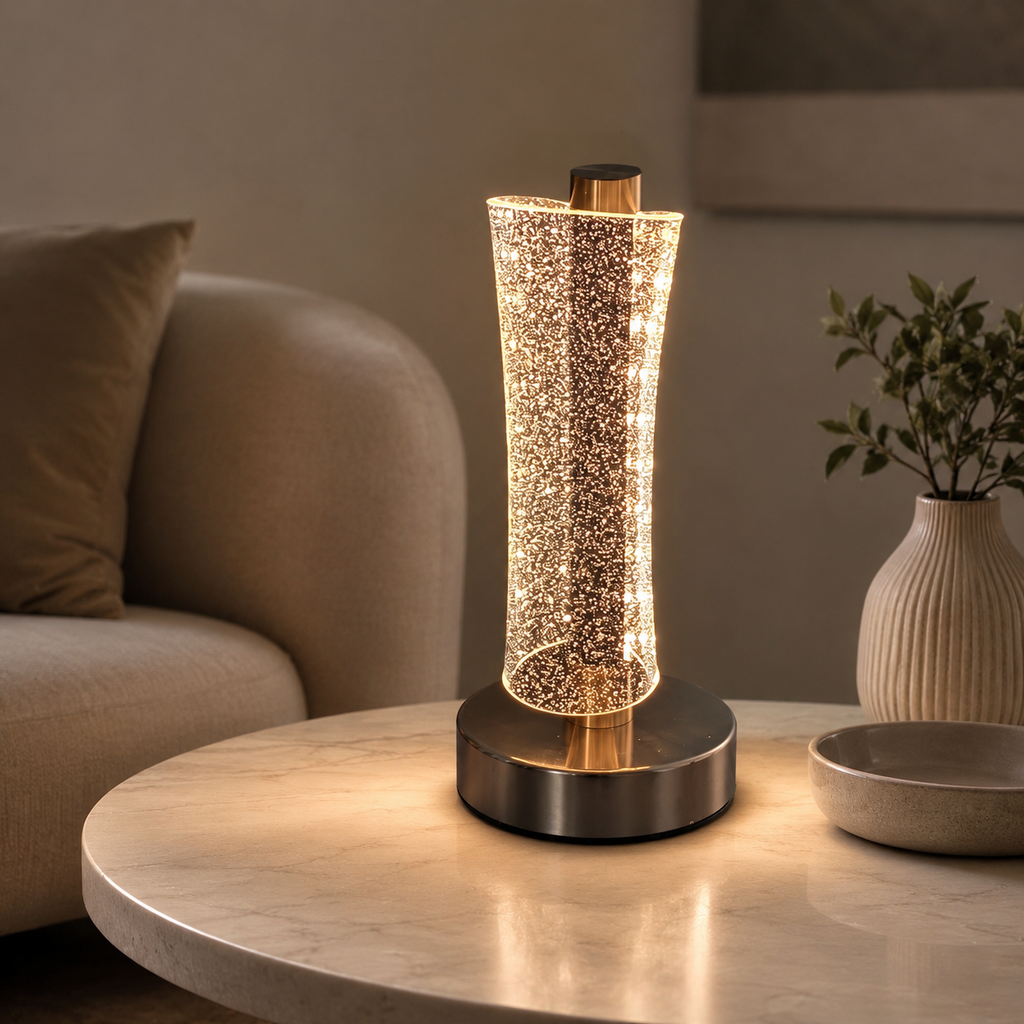 LumaNest Modern LED Crystal Table Lamp – 3 Light Modes