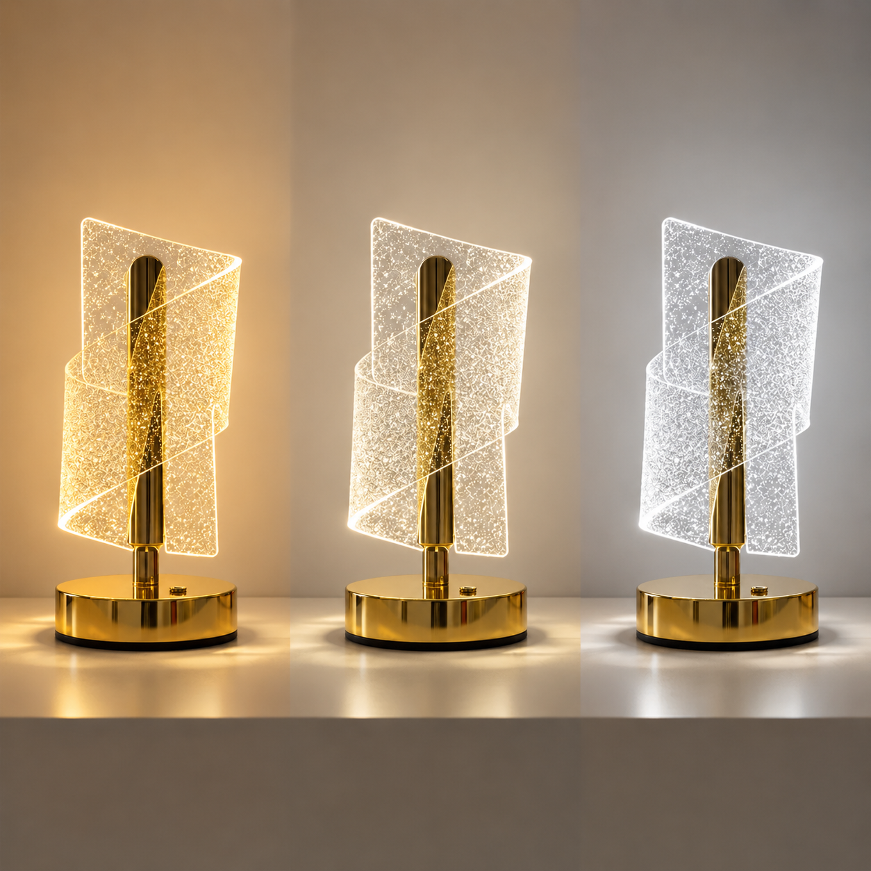 LumaNest Modern LED Starry Crystal Table Lamp – 3 Light Modes