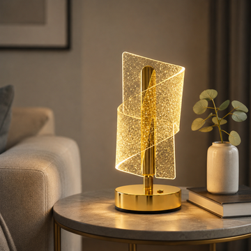 LumaNest Modern LED Starry Crystal Table Lamp – 3 Light Modes