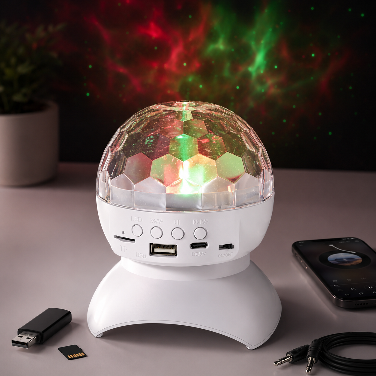 LumaNest 360 Galaxy Projector Lamp with Bluetooth Speaker