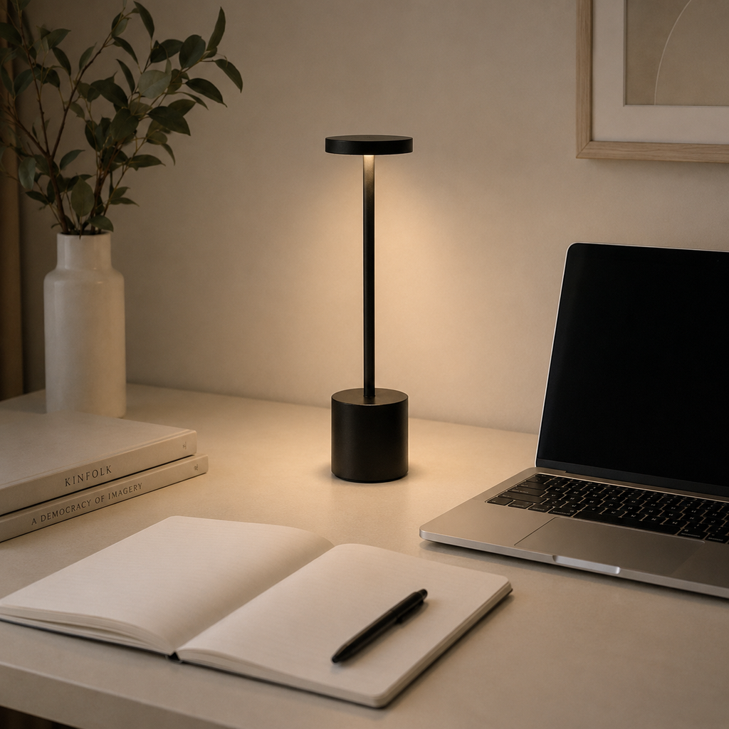 LumaNest AuraGlow Rechargeable Touch LED Table Lamp – 3 Light Modes
