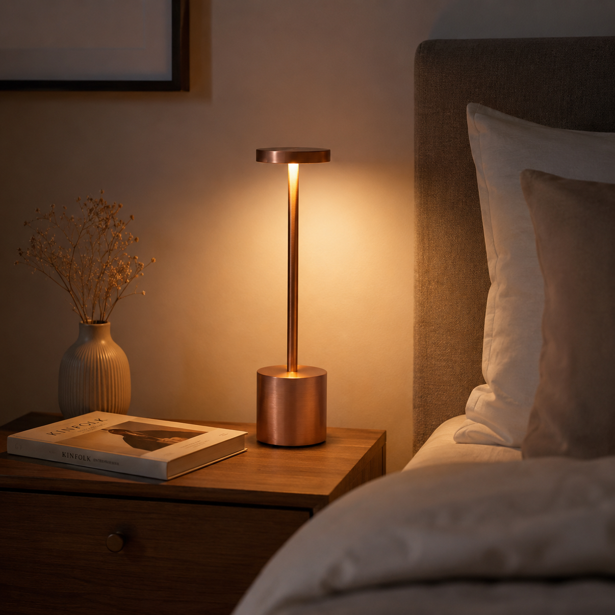 LumaNest AuraGlow Rechargeable Touch LED Table Lamp – 3 Light Modes