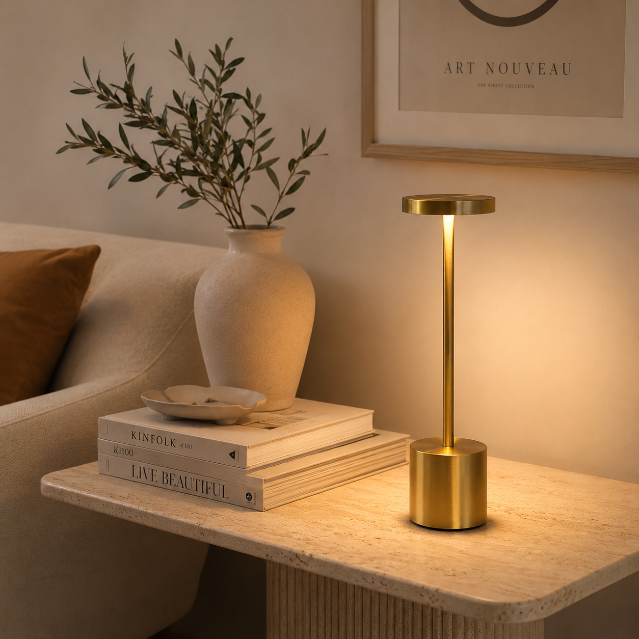 LumaNest AuraGlow Rechargeable Touch LED Table Lamp – 3 Light Modes