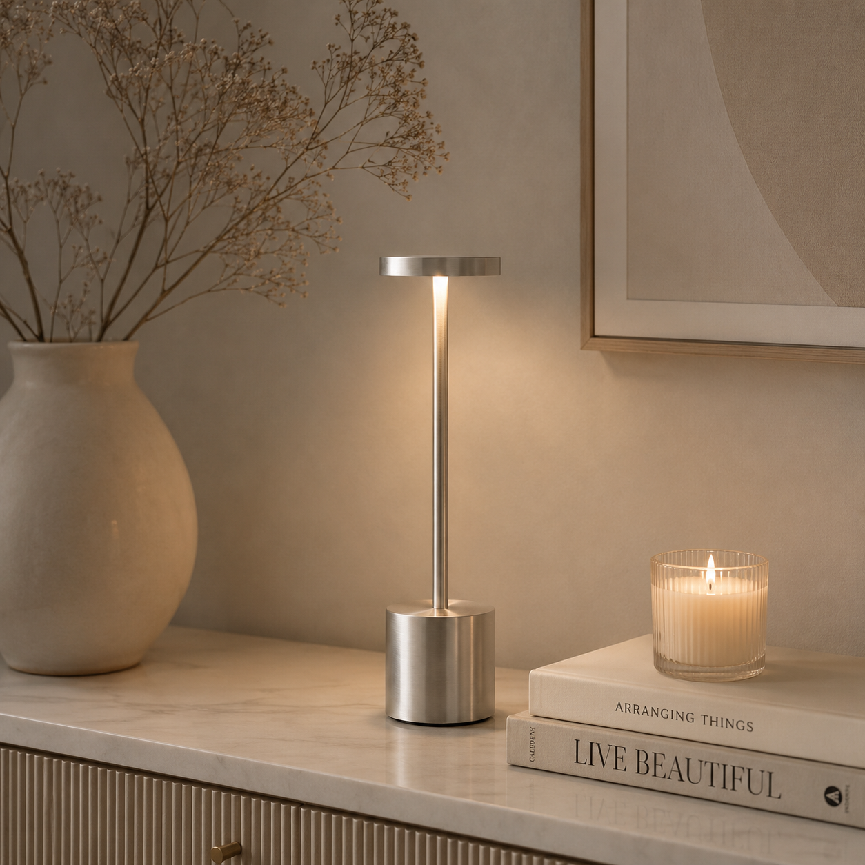 LumaNest AuraGlow Rechargeable Touch LED Table Lamp – 3 Light Modes