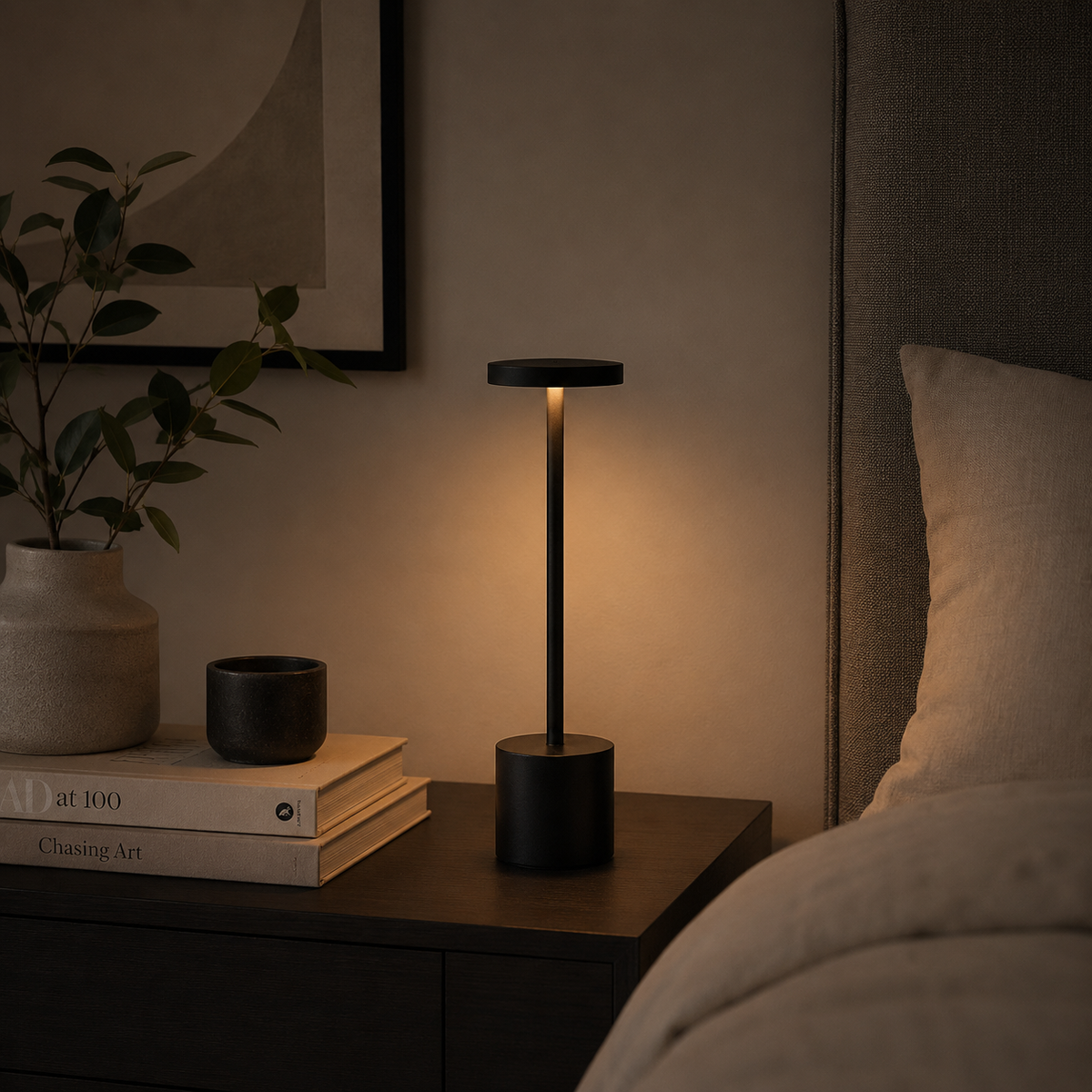 LumaNest AuraGlow Rechargeable Touch LED Table Lamp – 3 Light Modes