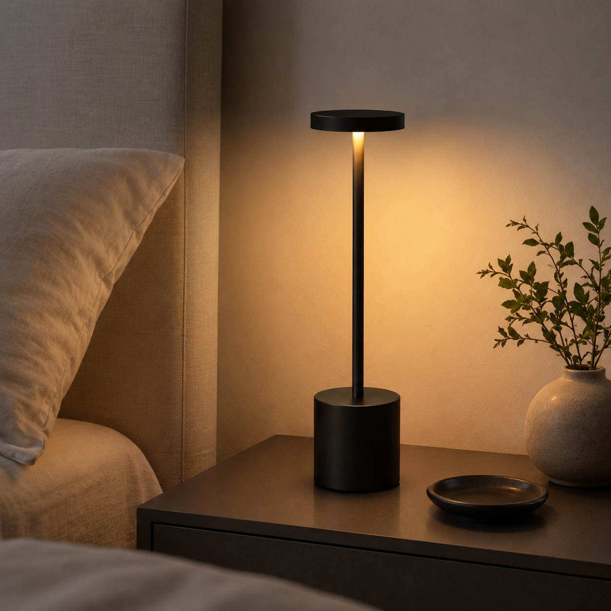 LumaNest AuraGlow Rechargeable Touch LED Table Lamp – 3 Light Modes