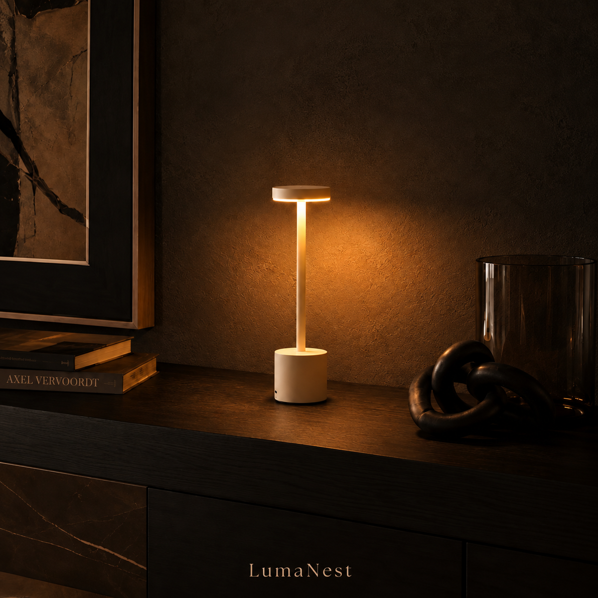 LumaNest AuraGlow Rechargeable Touch LED Table Lamp – 3 Light Modes
