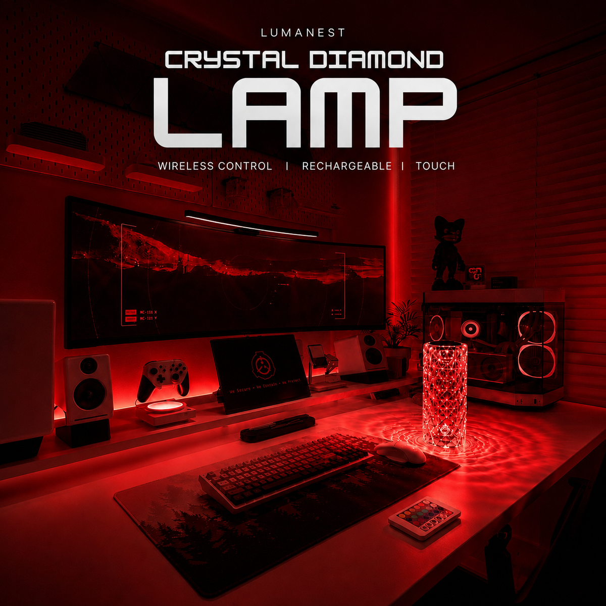 LumaNest Crystal Diamond Table Lamp