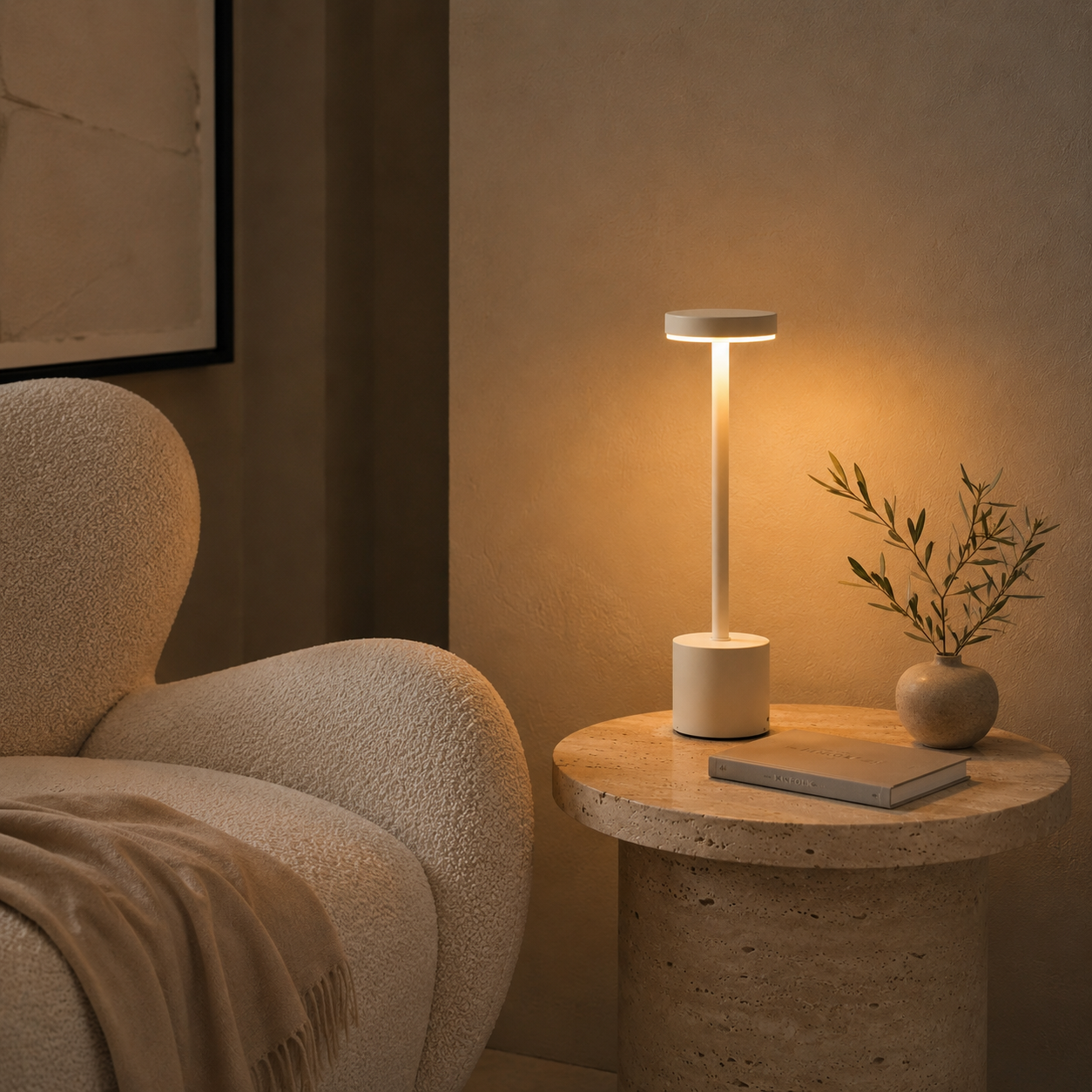 LumaNest AuraGlow Rechargeable Touch LED Table Lamp – 3 Light Modes