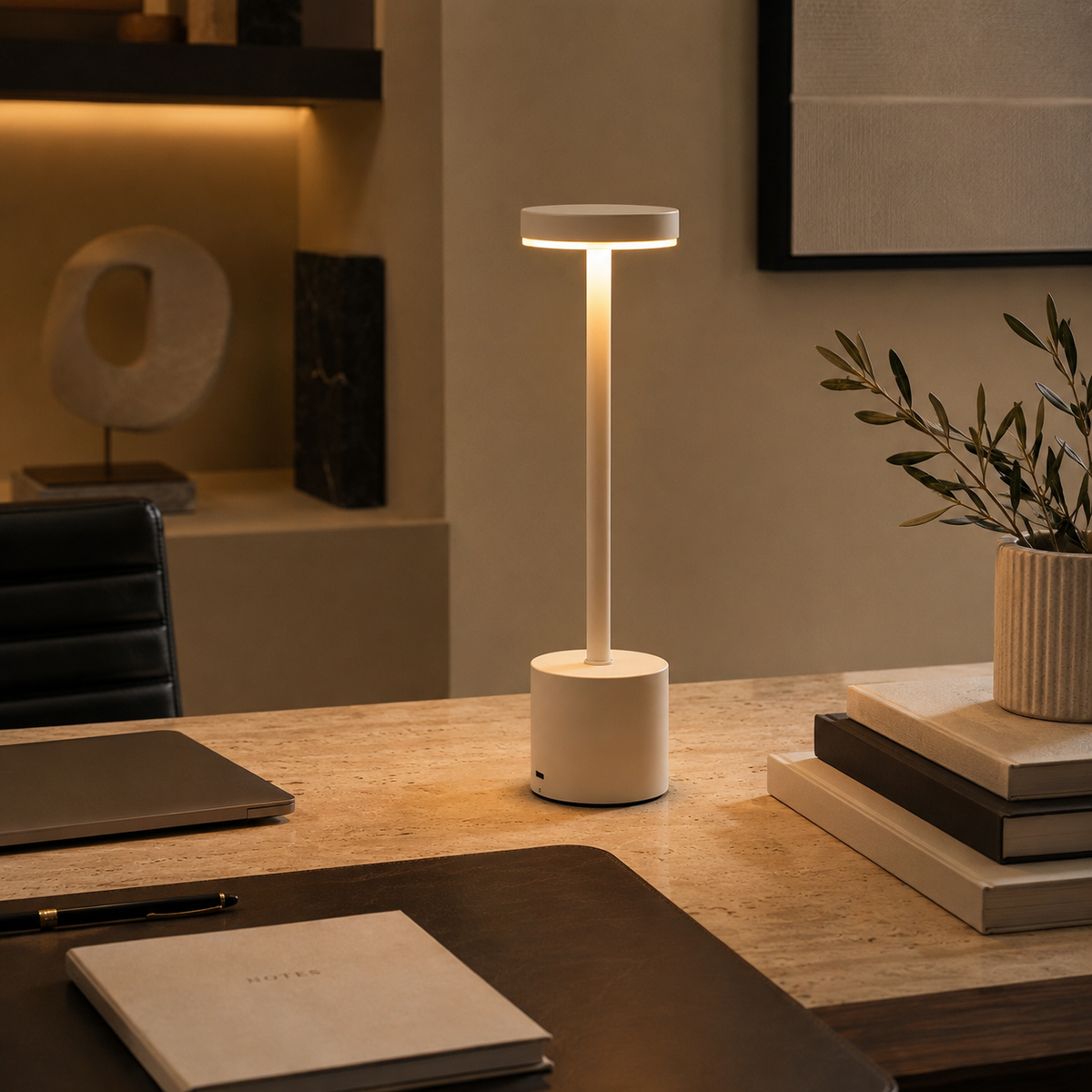 LumaNest AuraGlow Rechargeable Touch LED Table Lamp – 3 Light Modes