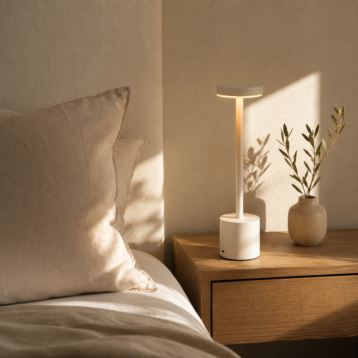 LumaNest AuraGlow Rechargeable Touch LED Table Lamp – 3 Light Modes