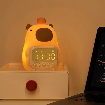 Squishy Capybara Night Light with Alarm Clock