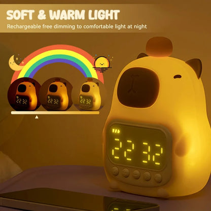 Squishy Capybara Night Light with Alarm Clock