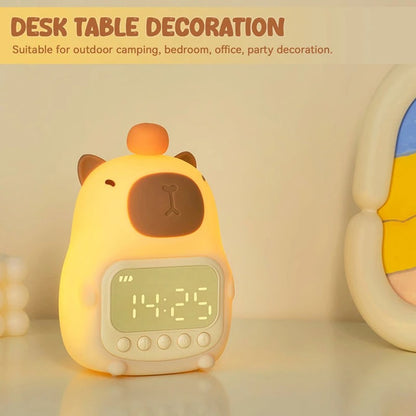 Squishy Capybara Night Light with Alarm Clock