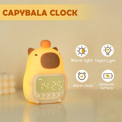 Squishy Capybara Night Light with Alarm Clock